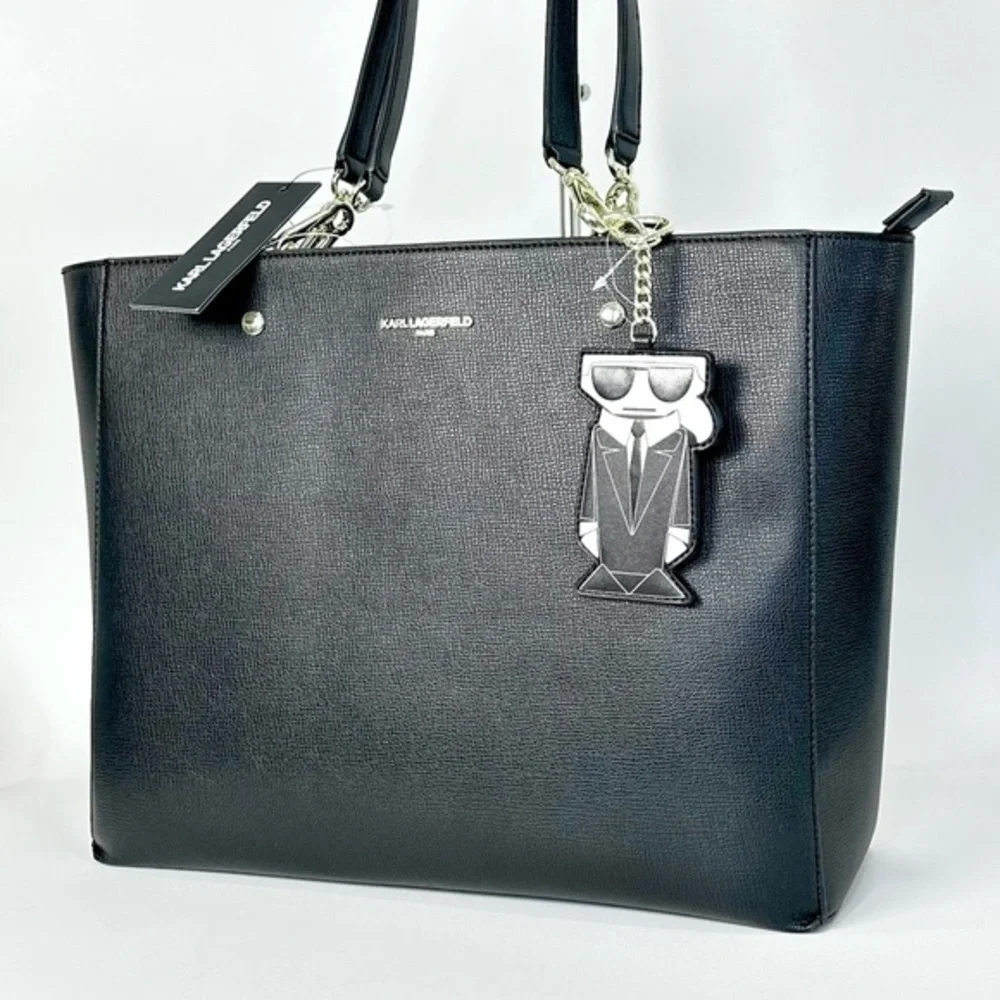 NEW Karl Lagerfeld Paris Adele Tote Carryall Bag in Black